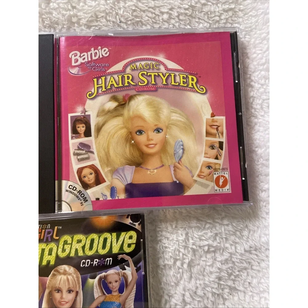 Barbie Games PC CD ROM Lot Of 3 Magic Hairstyler Girl Groove Ocean Discovery 90